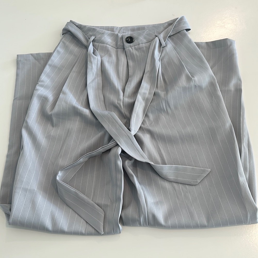 SHEIN Grey Pinstripe Pants